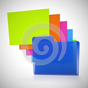 Files of folders concept icon shows data records for filing and record keeping - 3d illustration