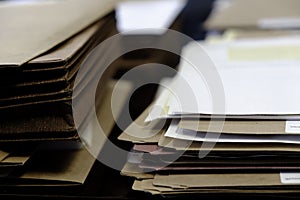 Files and Folders on Desk Work Busy Information