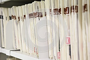 Files organized on shelf