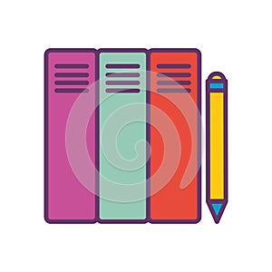 Files and pencil line and fill style icon vector design