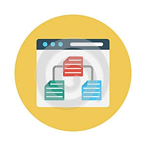 Files sharing reception  vector flat icon