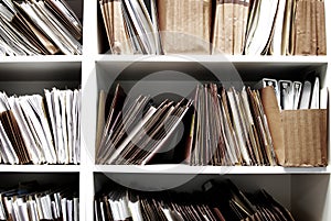 Files on Shelf Organized for Office Work