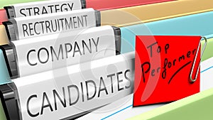 Files on top performer candidates for a company position photo