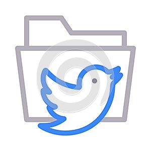 Files twitter vector color line icon