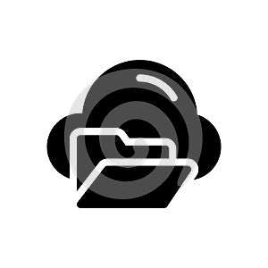 Files vector glyph flat icon