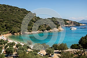 Filiatro bay and beach on Greek island Ithaca