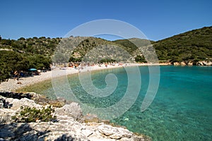 Filiatro bay and beach on Greek island Ithaca