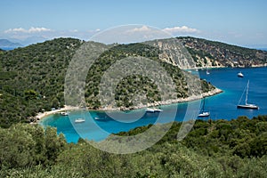 Filiatro bay and beach on Greek island Ithaca