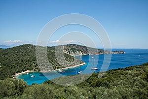 Filiatro bay and beach on Greek island Ithaca