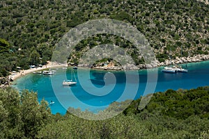 Filiatro bay and beach on Greek island Ithaca