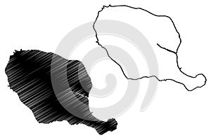 Filicudi island Italian Republic, Italy, Sicily, Aeolian archipelago map vector illustration, scribble sketch Isola di Filicudi photo