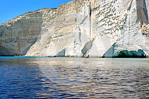 Filidas cliffs and caves near Kleftiko, Melos Greece