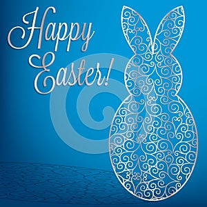 Filigree bunny Happy Easter card