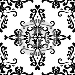 Filigree Damask Pattern, Decorative texture.