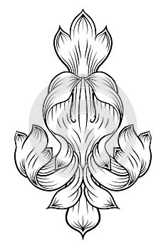 Filigree Heraldic Crest Coat Of Arms Floral Design