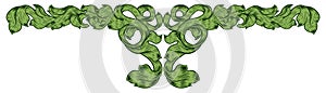 Filigree Leaf Pattern Floral Scroll Pattern