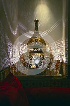 Filigree oriental lamp, seen in Morocco