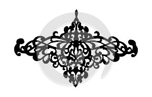 Filigree swirly ornaments. Victorian ornamental swirls and simple lines scrolls. Ornamental caligraphy embellishment