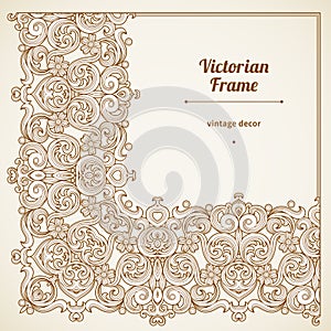 Filigree vector frame in Victorian style.