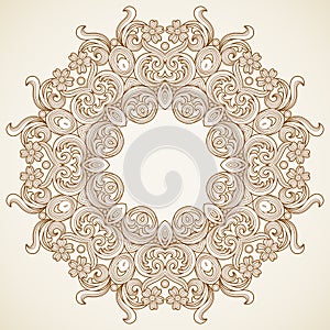 Filigree vector frame in Victorian style.