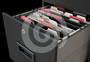 Filing Cabinet Drawer Open Confidential