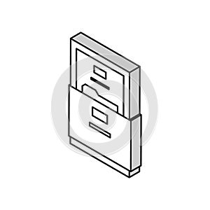 filing cabinet isometric icon vector illustration