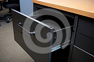 filing cabinet with a lock mechanism