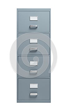 Filing cabinet on white background photo