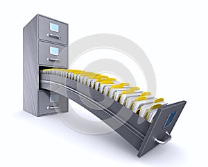 Filing cabinet on white background. Isolated 3D illustration photo