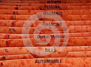 Filing folders for bills