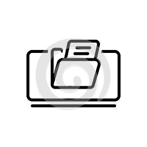 Black line icon for Filing, folder and archives