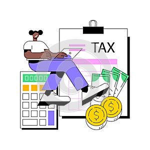 Filing taxes by yourself abstract concept vector illustration.