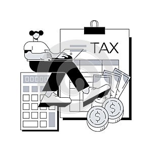 Filing taxes by yourself abstract concept vector illustration.