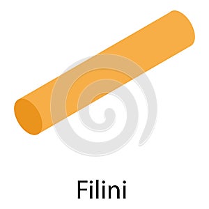 Filini pasta icon, isometric style