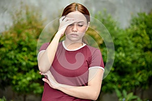 Filipina Woman And Stress Wearing Tshirt