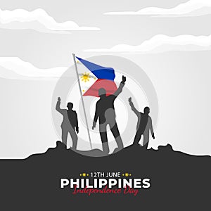 Filipino Araw ng Kalayaan (Translate: Philippine Independence Day). Happy national holiday. Celebrated annually on June 12 in