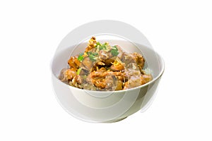 Filipino chicken adobo with rice photo