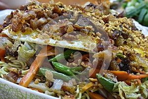 Filipino food, `pancit batil patong`, is a popular dish from the northern part of the Philippines