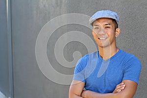 Filipino male with copy space on the left