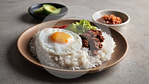 filipino rice dish tapsilog isolated on a ceram ai generated photo