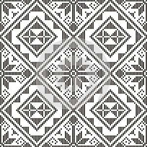 Filipino traditonal embroidery inspired vector seamless pattern - Yakan cloth design, geometric textile art from Philippines