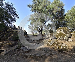 Filitosa, Corsica. The site once served religious purposes and possesses numerous figures carved of stone.