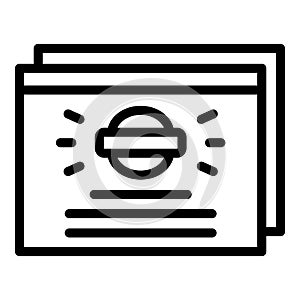 Fill form icon outline vector. Online claim