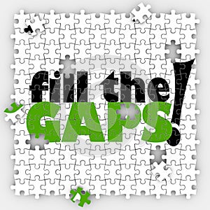 Fill the Gaps Puzzle Hole Shortfall Coverage Insufficient Lacking