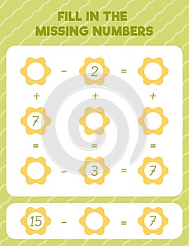 Fill in the missing numbers.
