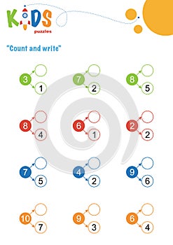 Fill in the missing numbers. Counting worksheet.