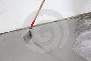 Fill screed floor repair and furnish, shallow dof