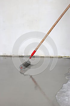 Fill screed floor repair and furnish, shallow dof