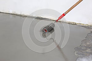 Fill screed floor repair and furnish, shallow dof