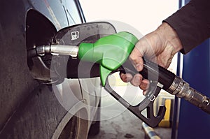 Fill up fuel at petrol station